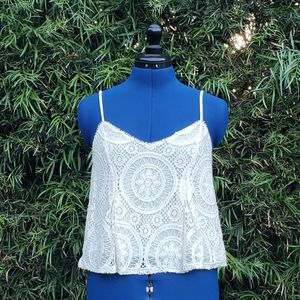 American Eagle White Lace Tank Top